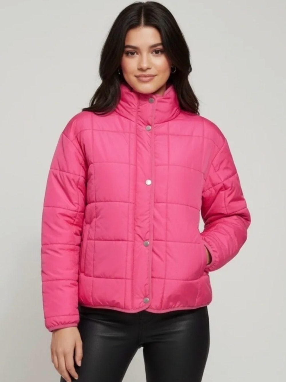 Altar'd State Pink Fushia Puffer Jacket Size